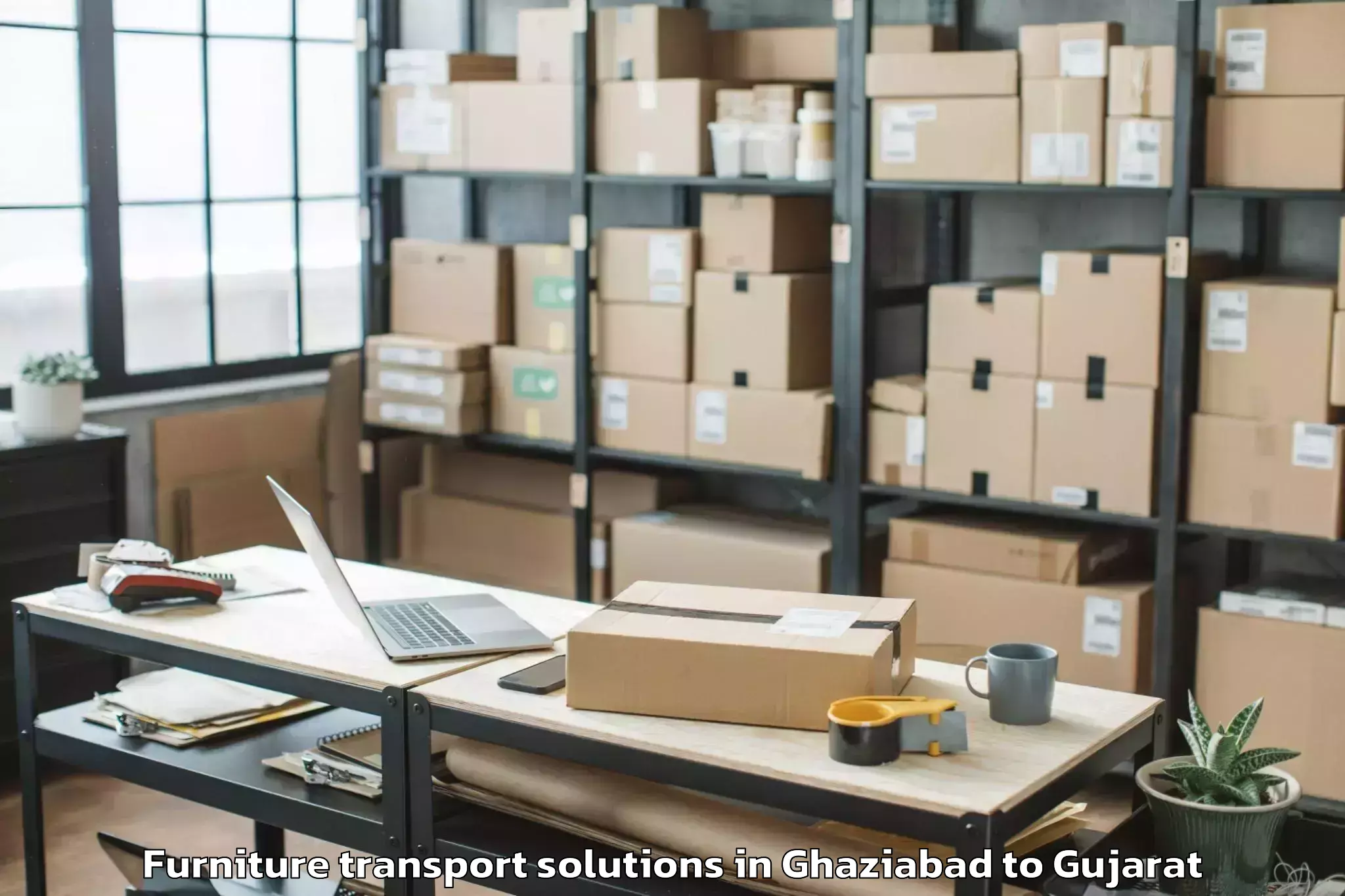 Discover Ghaziabad to Wankaner Furniture Transport Solutions